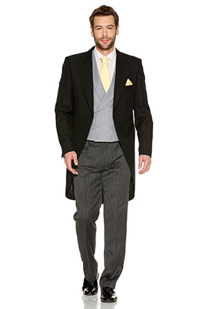 BLACK HERRINGBONE TAILCOAT