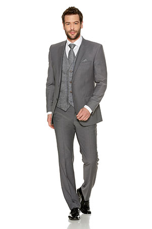 GREY SLIM FIT WITH TWEED CHECK UPGRADE