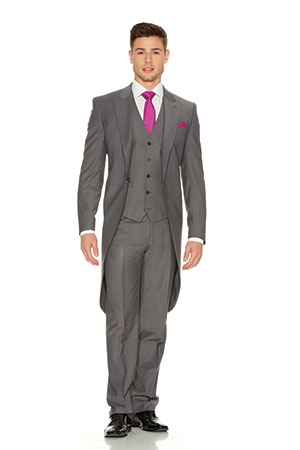 GREY SLIM FIT TAILCOAT