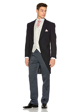 NAVY HERRINGBONE TAILCOAT